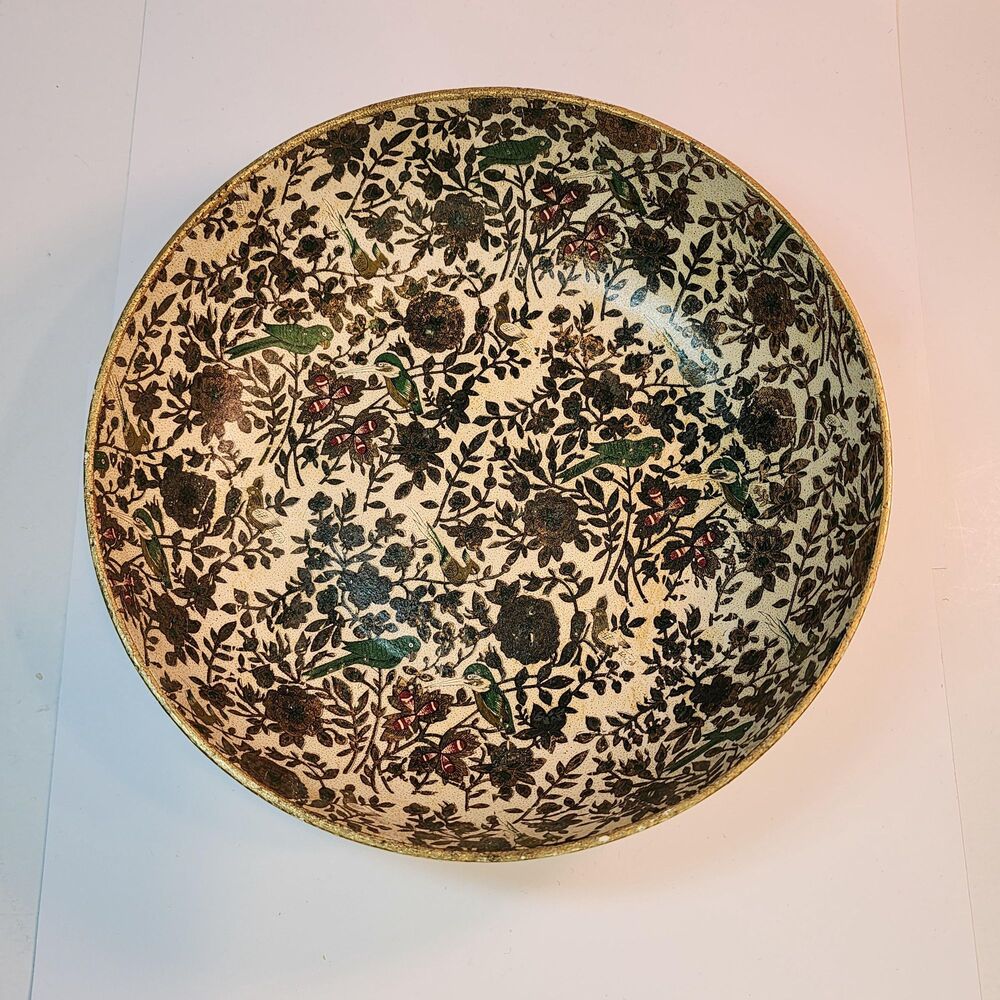 Vintage Japan Viking Paper Mache Alcohol Proof Bowl ~9 inches